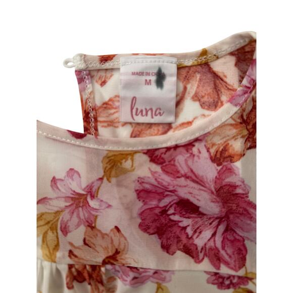 Luna Floral Smocked Waist Dress -Lined - Medium - EUC - Picture 5 of 7